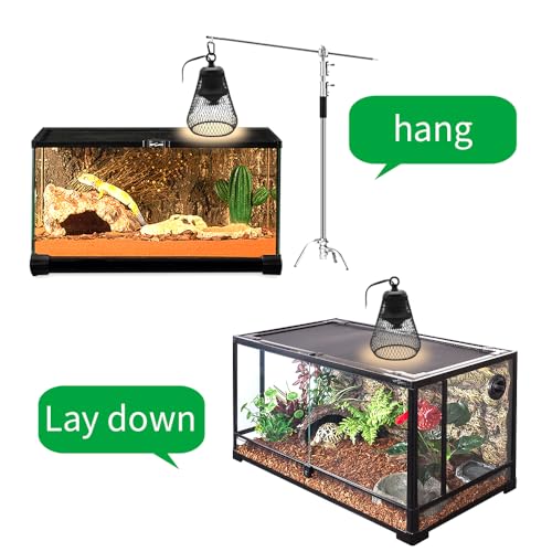 Heating Lampshade Reptile Anti-Scald Heater Guard with 25W UVA+UVB Heating Lamps for Terrarium Chameleon Lizards Snakes