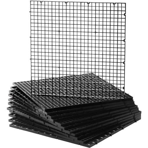 Okllen 12 Pack Aquarium Fish Tank Divider Plastic Egg Crate, Bottom Tray Grid Isolation, Plastic Egg Crate Grid Divider Tray for Mixed Breeding Light Diffuser