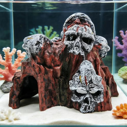 Unique Skull Cave Fish Tanks Decoration Fish House Cave Decorative Terrariums Landscaping Handcrafted Skull Aquariums