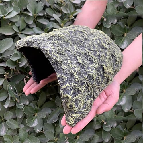 Extra Large Reptile Hide Resin Snake Hides for Ball Pythons Reptile Hides and Caves Simulation Rock Reptile Hideout for Habitat Lizard Leopard Gecko Bearded Dragon Turtle Hideout Terrarium Decor