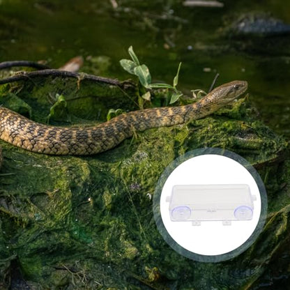 ABOOFAN Suction Cup Reptile Feeder Bowl Food Water Basin Escape-Proof Feeding Dish for Gecko Lizard Terrarium Supplies