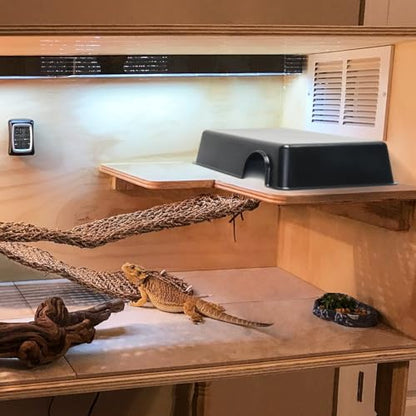 Reptile Hide Box - Provide Secure and Safe Shelter for Geckos and Ball Python Snakes, Easy to Clean (Black, XL) - size: XL