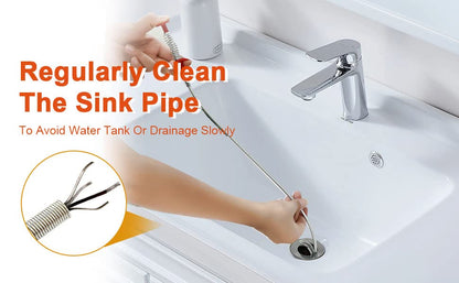 Hair Drain Clog Remover Tool,Hook Hair Catcher Bendable Spring Pipe Home Kitchen Bathroom Drain