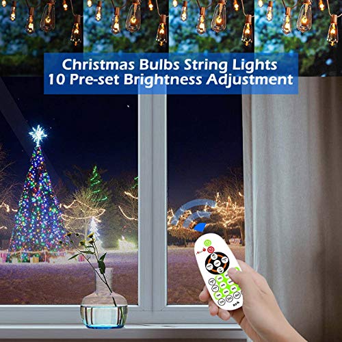 Outdoor Dimmer for String Lights 1500W, IP67 Waterproof/150FT Range/Timer Control/3 Prong Outlet for Outdoor LED String Lights & Incandescent Bulbs, Wireless RF Remote Plug-in Dimmer Switch