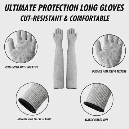 Cat Gloves Bite Proof, Cat Grooming Supplies, 15.74 in Cat Mittens to Prevent Scratching, Extra-Long Durable Bite Resistant Gloves, Bite Proof Gloves for Pet Grooming, Nail Trimming & Arm Protection