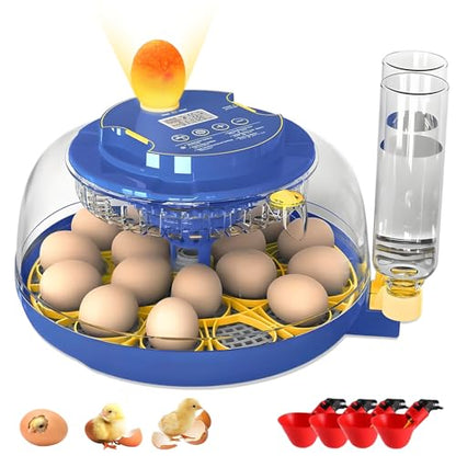 18 Egg Incubator with Automatic Egg Turning and Humidity Control,Water Refill,Egg Candler,Incubators for Hatching Chicken,Ducks,Goose,Quail,Pigeon,Parrot,Turkey for Farm, Home,Science Classroom