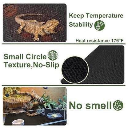 Terrarium Carpet - Non Slip Reptile Tank Flooring, Bearded Dragon Habitat Liner | Soft Terrarium Floor Pad, Washable Cage Mat for Gecko Snake Lizard Indoor Reptile Habitat Use - size: XL