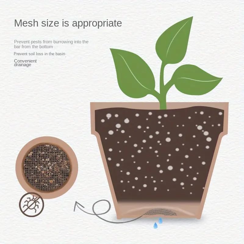 50 Pcs Round Mesh Plant Drainage Screens - Anti - Loss Protection for Effective Gardening and Lawn Care - color: 02 Black