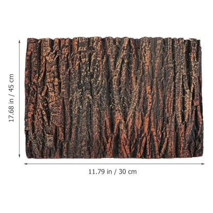 BESTYASH Aquarium Background Board and Turtle Box Decorative Board 3D Simulated Oak Bark Pu Material Ultra-Thin Landscape Panel for Reptile and Fish Tanks