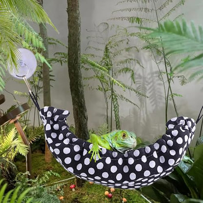 PINVNBY Crested Gecko Tank Hammock,Leopard Gecko Hammock Reptile Lounger with 2 Suction Cups Hooks Bearded Dragon Tank Accessories Lizards Soft Hanging Bed for Lizard Reptiles Gecko(2 Pcs)