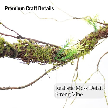 47in bendable dragon whisker moss artificial branch reptile vine branch fake tree trunk hanging plant suitable for outdoor decoration ecological box landscaping garden furniture Christmas decoration