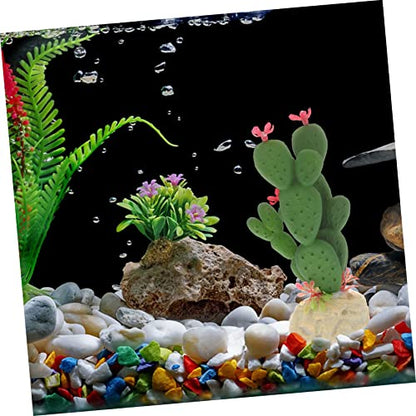 BESPORTBLE Aquarium Plant Artificial Plastic Cactus Ornament for Fish Tank Landscape Decor Vivid and Easy to Clean Decoration for Reptile Terrarium