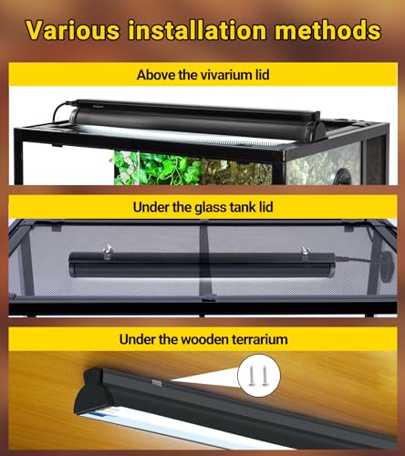 REPTI ZOO T8 UVB Lighting Fixture for Reptiles,18W Reptile Lighting Combo Kit Desert 10.0 Terrarium Hood Light Fixture for Bearded Dragon Tortoise Lizards Reptile & Amphibian(24inch)
