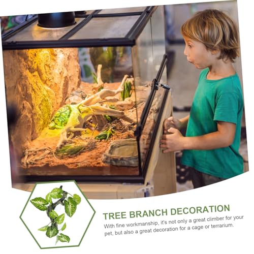 Toyvian Realistic Resin Reptile Plant Decor Aquarium Driftwood Substitute Indoor Terrarium Fake Plant Resin Terrarium Decor Branches for Reptiles