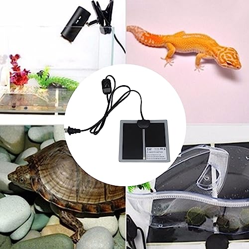 TOPINCN Reptile Heating Pad Electric Indoor Under Tanks Terrarium Heating Mat Adjustable Temperature for Home Living Room Office (5W) - size: 5W