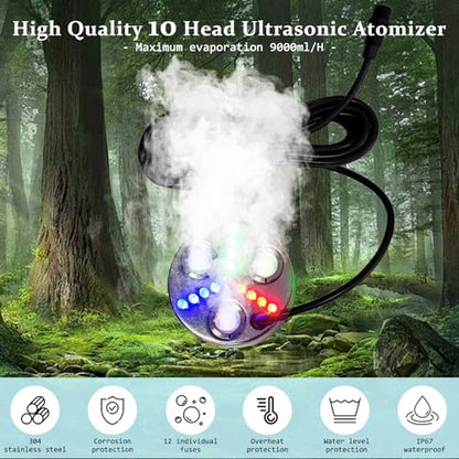 Ultrasonic Fogger 3 Head Ultrasonic Mist Maker,1500ml/H，80W Mist Maker Fogger,3 Head Ultrasonic Fogger Mist Maker,3 Head Ultrasonic Mist Maker fogger Ultrasonic Mister Fogger 3 Head Fogger - color: 3 Head Ultrasonic Fogger