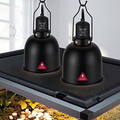 DXOPHIEX 5.5inch Deep Dome Reptile Heat Lamp Reptile Light Fixture UVB Light Fixture Max 100W for Bearded Dragon, Turtles, Snake and Lizard Terrarium - size: 5.5inch deep dome