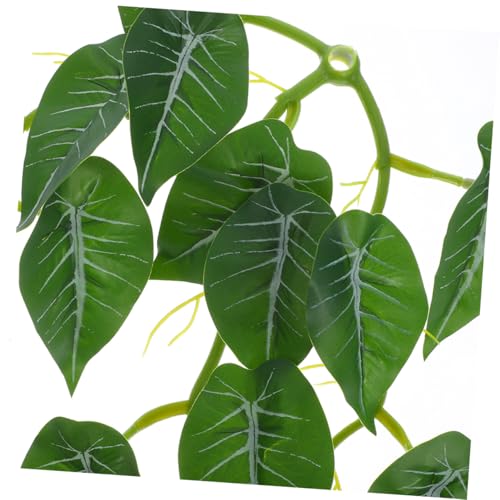 2Pcs Reptile Plants with Suction Cup Flexible Vines and Realistic Leaves for Lizard Gecko Snake and Crab Tank Decorations Easy to Shape Artificial Foliage for Reptile