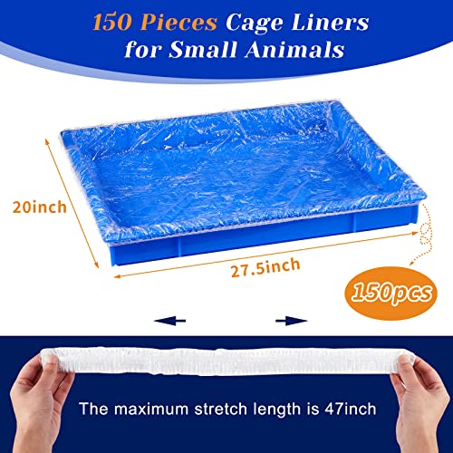 Tondiamo 150 Pcs Cage Liners for Small Animals Disposable Hamster Tray Clear Box Leak Proof Guinea Pig Cage Liner Bag Litter Toilet Film for Rabbit Bunny Hamster Hedgehog (Medium) - size: 1 Count (Pack of 150)