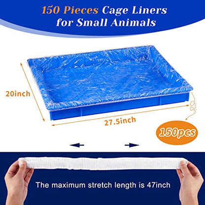 Tondiamo 150 Pcs Cage Liners for Small Animals Disposable Hamster Tray Clear Box Leak Proof Guinea Pig Cage Liner Bag Litter Toilet Film for Rabbit Bunny Hamster Hedgehog (Medium) - size: 1 Count (Pack of 150)