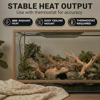 Radiant Heat Panels Made in USA 28W–Premium Reptile Heater Mounts Easily with Included Screws Reptile Heat Panel, Snake Heater, Bearded Dragon, Gecko and Hermit Crab Accessories - size: Small (28W)