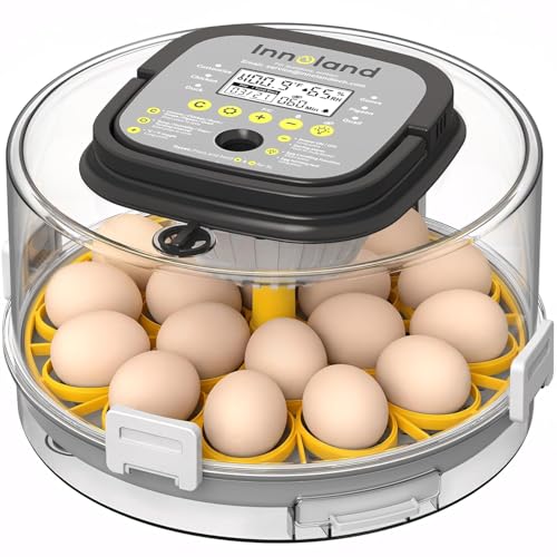 Egg Incubator for Hatching Eggs, 18 Egg Incubator with Automatic Egg Turning and Humidity Temperature Control, Egg Candler, Chicken Incubator for Ducks/Quail/Goose/Pigeon, 360° View with Clear Window