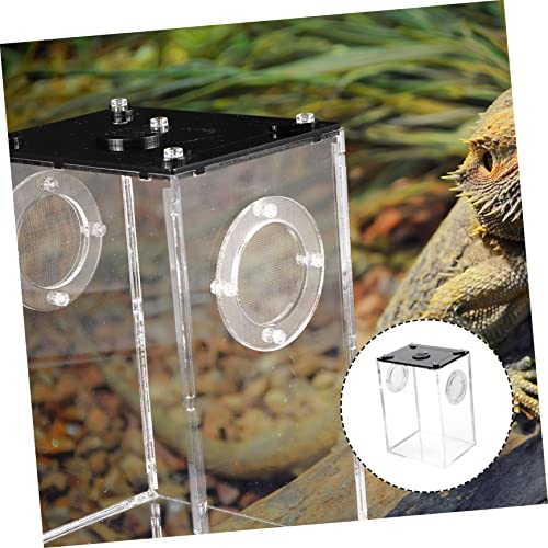 UKCOCO Transparent Acrylic Reptile Breeding Box for Snakes Geckos Tarantulas Small Pets Spacious Household Cage for Snails Frogs Crabs and Lizards