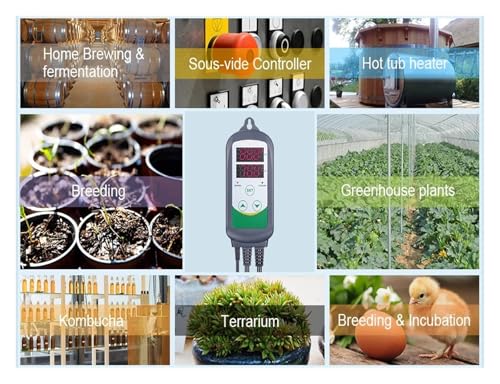 ITC-308 Digital Temperature Controller Outlet Thermostat Heat and Cool,Carboy,Fermenter,Greenhouse Terrarium Temp.(AU Socket) - color: AU socket