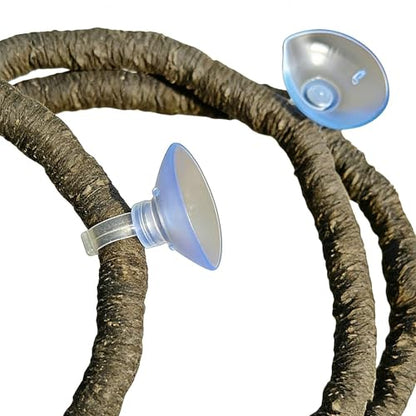 Artificial Reptile Climbing Vine, Bendable Jungle Branch Decor, Terrarium Habitat Accessories, Secure Suction Cup Vines, Tank Greenery for Reptiles - size: Brown