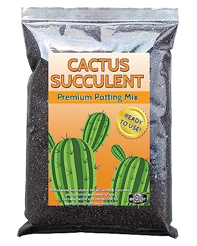 Cactus & Succulent Potting Soil Mix, Fast Draining Blend with Peat Moss, Perlite & Vermiculite – for Cacti, Aloe Vera, Jade, Christmas Cactus & Desert Plants – 4 Dry Quarts, Made in USA - size: 4 Dry Quarts