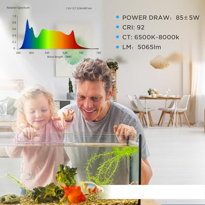 Lominie Aquarium LED Light 10 Gallon Fish Tank Light Timer Clip on Aquarium Lamp Full Spectrum 85W 6500k for Freshwater Refugium Cube Tank with Gooseneck - color: A120 Freshwater