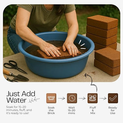 Coco Coir Block 10 Pounds - Large Compressed Coconut Fiber Brick for Potting, Gardening, Planting, Seed Starting, Indoor & Outdoor Plants - color: Block (10 lbs)