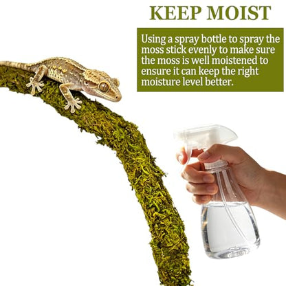 2PCS Leopard Gecko Climbing Toys Bendable Moss Vine Hermit Crab Tank Accessories for Lizards Leopard Geckos Chameleons Frogs 15 Inch (2)