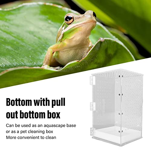 Reptile Terrarium Tank Acrylic Highly Transparent Clear Habitat Tank for Leopard Gecko Snake - Ideal Enclosure for Your Reptile Pets(S)