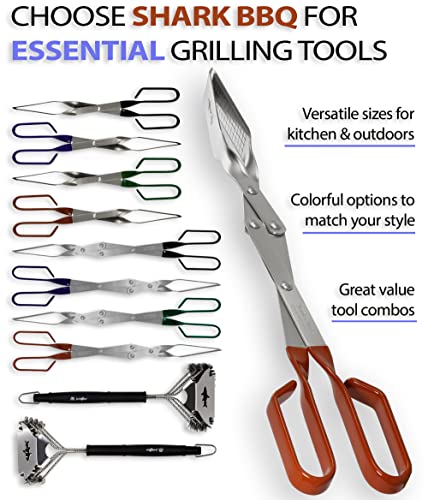 Grill Tongs for Steaks - 2-Pack Gift Set - 17" & 13" Professional Kitchen and Outdoor Grilling Utensil Set (Red) - color: Red 2X Steak Tongs