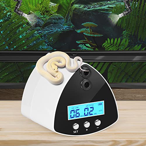 Reptile Misting System | Automatic Humidifier with 2 Nozzles, LCD Screen & Timer for Terrariums