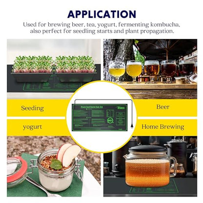 iPower Durable Seedling Heat Mat Warm 10" x 20" Hydroponic Heating Pad Waterproof for Seed Starting Greenhouse and Germination - size: 10" x 20", style: 1 Pack
