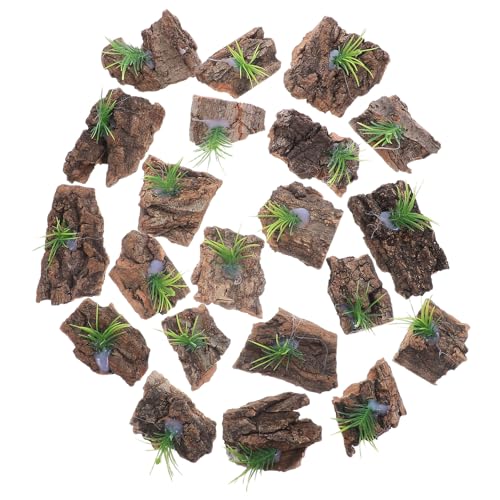Alasum 20pcs Natural Cork Bark for Reptile Terrarium Tree Bark Decor for Reptile Tank Background for Lizards Snakes Turtles Easy Clean Terrarium Scenery