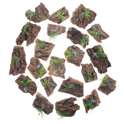 Alasum 20pcs Natural Cork Bark for Reptile Terrarium Tree Bark Decor for Reptile Tank Background for Lizards Snakes Turtles Easy Clean Terrarium Scenery