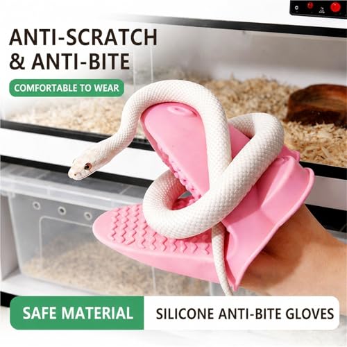 Silicone Pet Grip Gloves, Anti-Scratch Anti-Bite Hand Cover, Food-Grade Non-Toxic, Non-Slip Design, Random Color for Reptiles, Snakes, Small Aggressive Pets