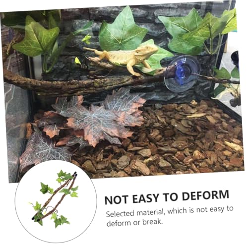 2Pcs Reptile Vines with Suction Cups for Terrarium Climbing and Shelter Stable Jungle Branches for Exotic Lizards Easy to Clean Enclosure Decoration