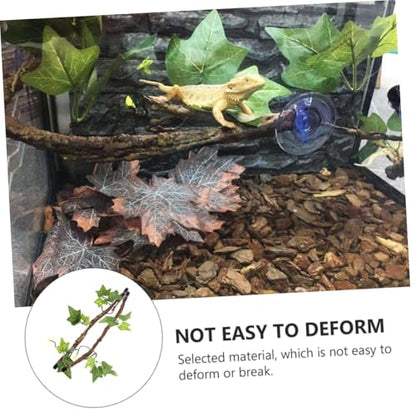 2Pcs Reptile Vines with Suction Cups for Terrarium Climbing and Shelter Stable Jungle Branches for Exotic Lizards Easy to Clean Enclosure Decoration