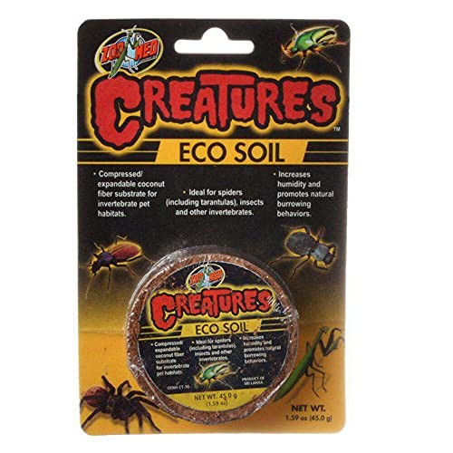 Zoo Med 3 Pack of Creatures Eco Soil, 1.59 Ounces Each, Coconut Fiber Substrate for Invertebrate Pet Habitats