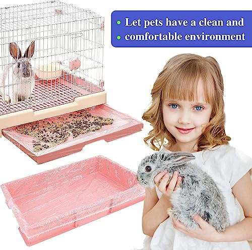 100 pcs Disposable Cage Liners, Clear Plastic Rabbit Cage Liner Bag, Universal Toilet Film for Bunny, Hamster, Totoro, Hedgehog, Guinea Pig and Small Animals (100pcs, 47in) - size: 100 count