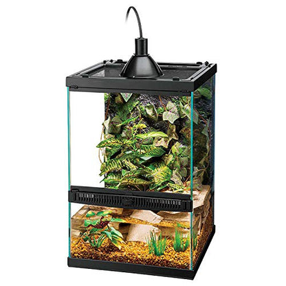 Zilla 11 Gallon Glass Tropical Vertical Habitat Starter Kit for Small Tree Dwelling Reptiles & Amphibians