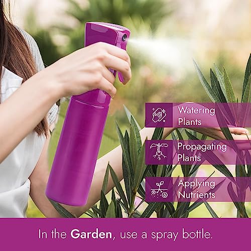VIGOR PATH Continuous Spray Bottle for Hair – Fine Mist Mister for Hairstyling, Cleaning, Plants, Pets, Barbers, Salons, and Essential Oil Applications (300ml/10 oz) Light Purple - color: Light Purple - 10oz