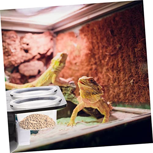 LIOOBO Reptile Water Dish Sucker Design Reptile Feeder Round Edges for Safety Random