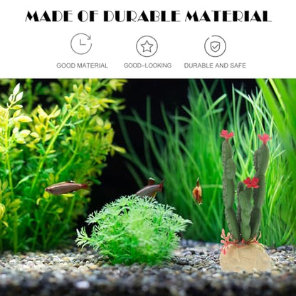 PRETYZOOM Aquarium Plants Ornament Lifelike Artificial Cactus Simulation Plant Decoration Plastic Fish Tank Decor for Home and Reptile Terrarium