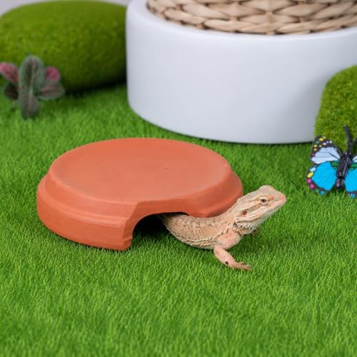 Terracotta Snake Hide, Reptile Hide Cave for Geckos Scorpions, Terrarium Decor Reddish Brown 100g, Small Reptile Hide (Diameter: - size: Small Reptile Hide (Diameter:
