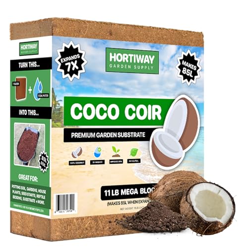 11lbs Premium Coco Coir Brick -100% Organic Coconut Coir for for Plants, Low EC & pH Balance, Natural Compressed Growing Medium, Coconut Core for Gardening Planting & Potting Soil Substrate